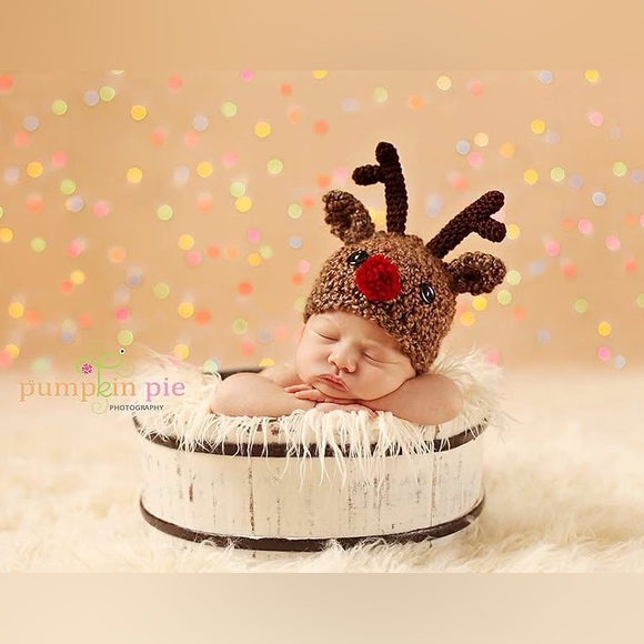 Rudolph the Reindeer newborn photography hat/pro - Picture 1 of 4